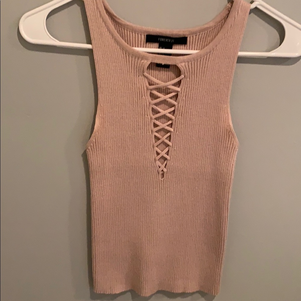 Lace up tank top